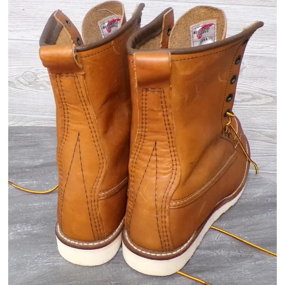 Vtg Red Wing Boots 10.5C Leather Moc Toe 10877 8” Heritage Made in USA New FLAG